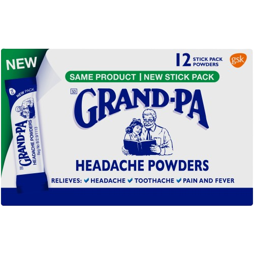 Grand-pa Headache Powders Stick Packs, 12's