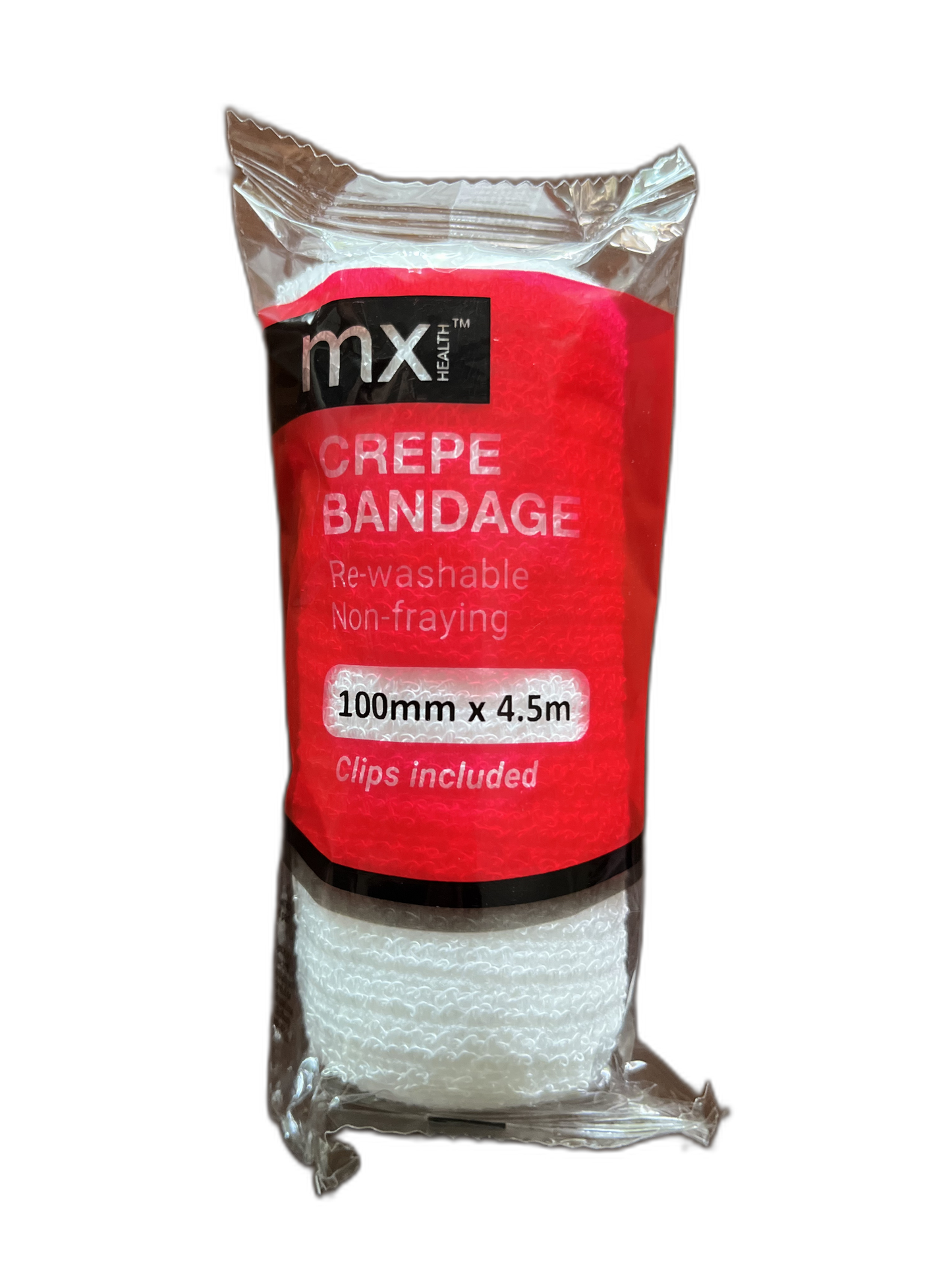 MX Crepe Bandage 100mm x 4.5m, 1's