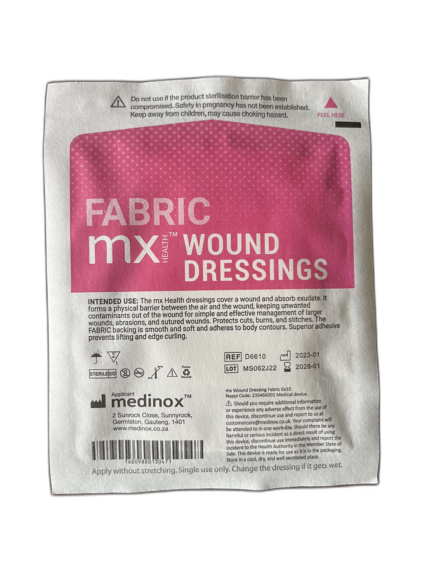 MX Fabric Wound Dressing 6cm x 1cm, 1's