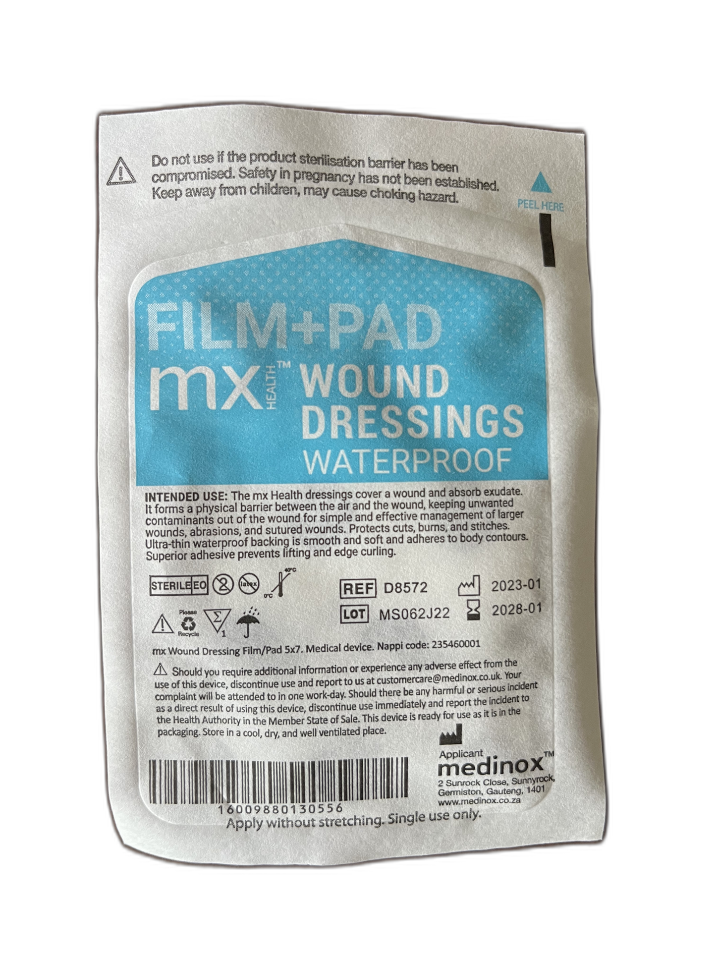 MX Waterproof Wound Dressing 5cm x 7cm, 1's