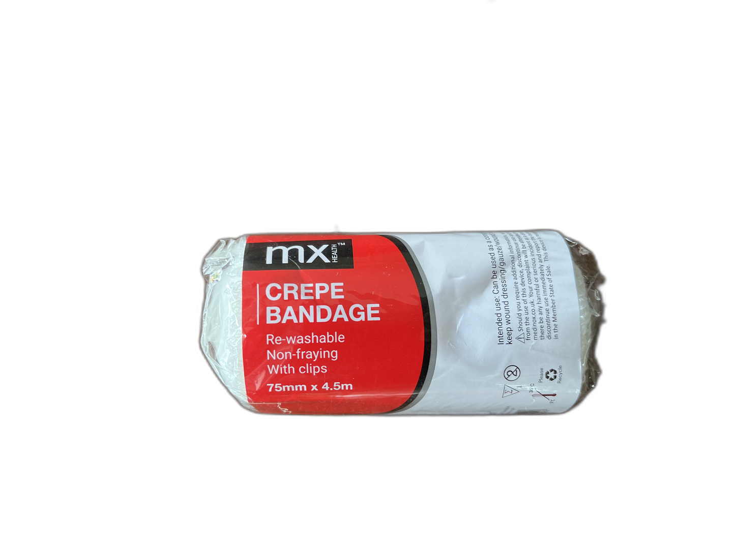 MX Crepe Bandage 75mm x 4.5m, 1's