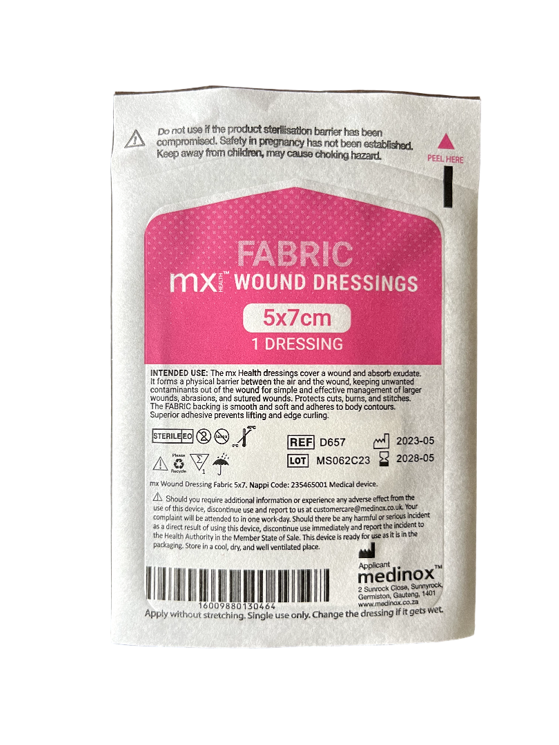 MX Fabric Wound Dressing 5cm x 7cm, 1's