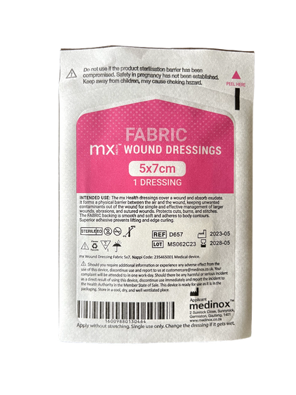 MX Fabric Wound Dressing 5cm x 7cm, 1's