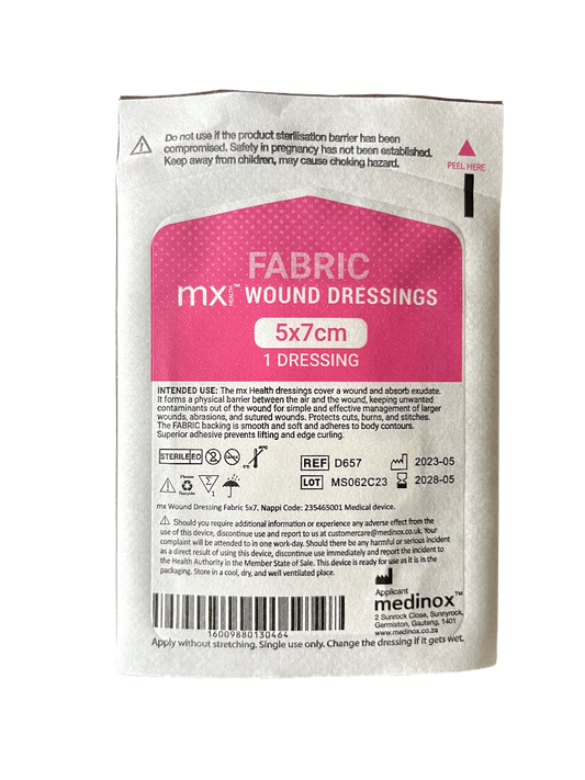 MX Fabric Wound Dressing 5cm x 7cm, 1's